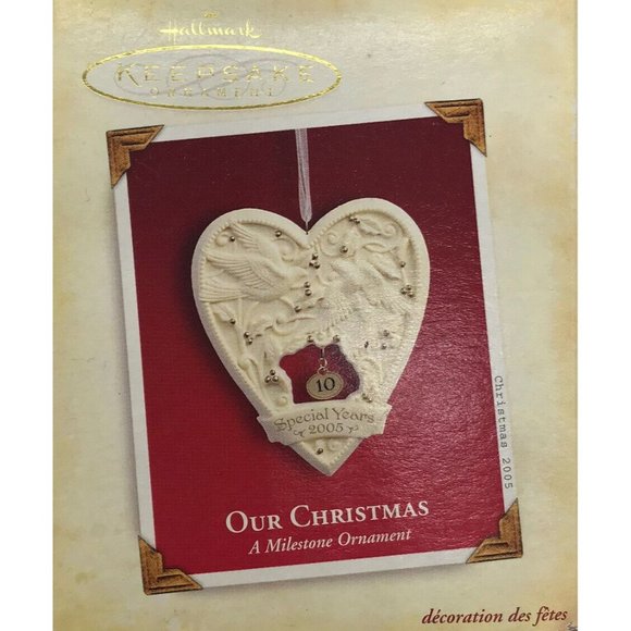 2005 Hallmark Keepsake Ornament Our Christmas Milestone Anniversary w/ Card NOS - Picture 1 of 2